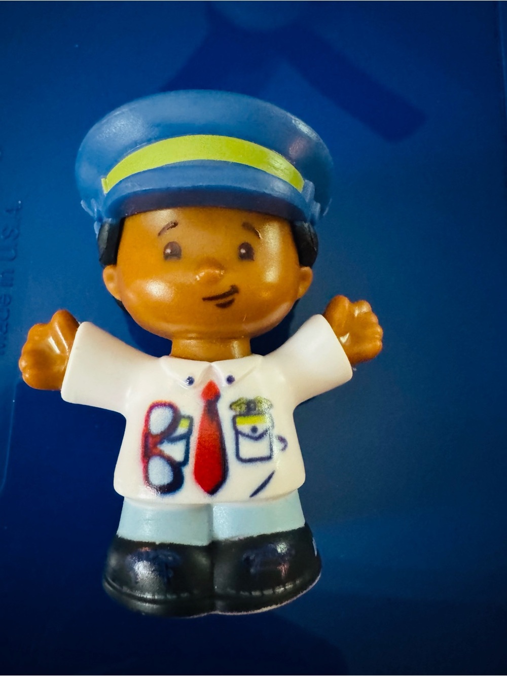 Pilot / Bus Driver Figure Toy in Blue, White, Red and Black - Little People